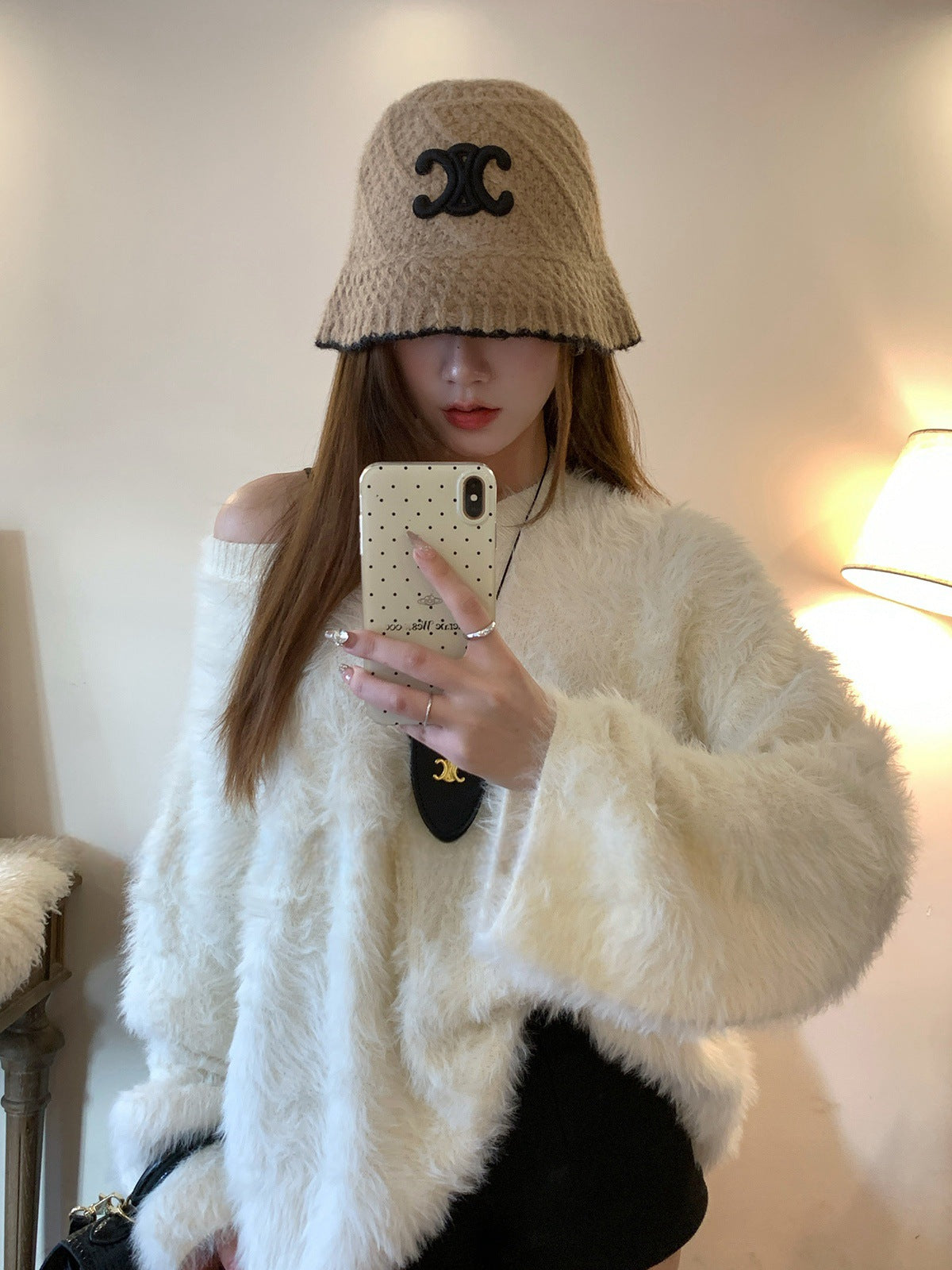 【小物】2色秋冬ニットサファリハットF8395