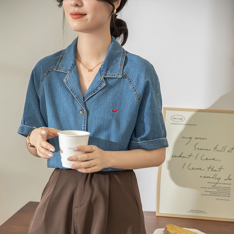 【tops】ファッションデニムブラウスG21947