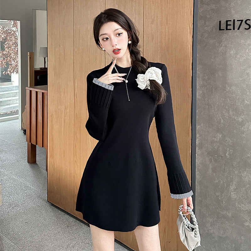 【dress】フレアスリーブニットワンピースG23288