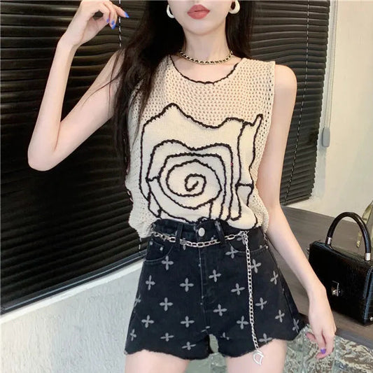 【tops】ニットタンクトップG22043