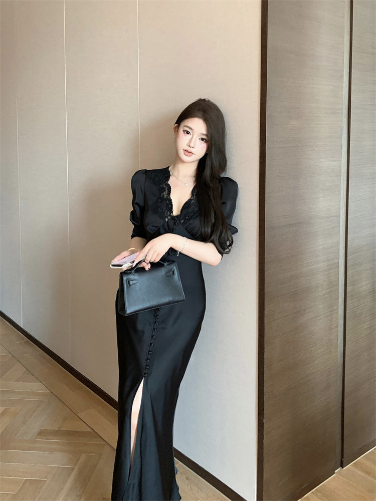 【dress】レーススリットデートワンピースG22107