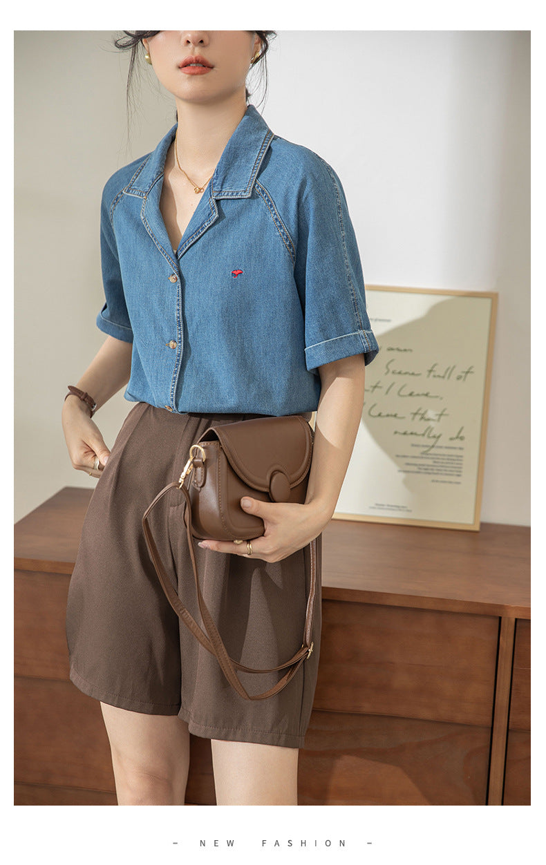 【tops】ファッションデニムブラウスG21947