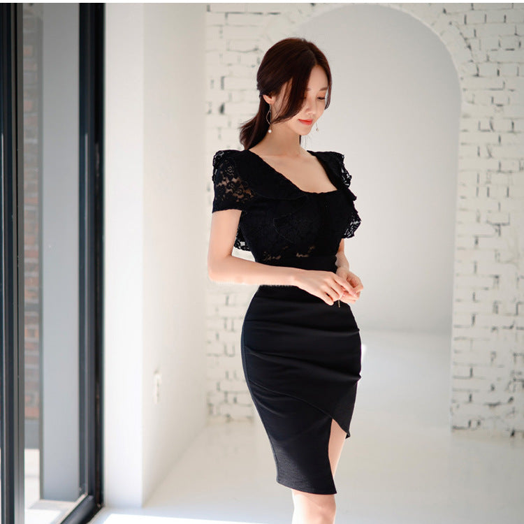 【dress】レース切り替えタイトワンピースG21816