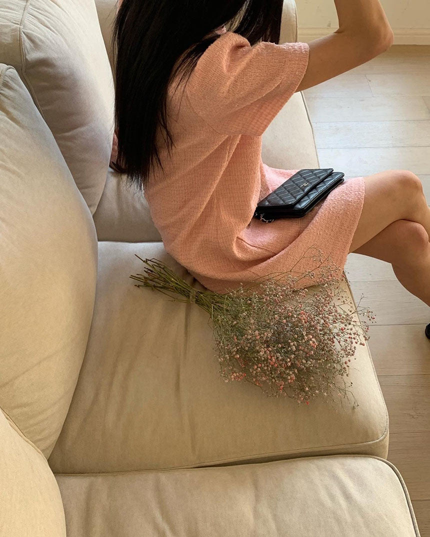 【dress】長袖ギャザーシャツワンピースF7907