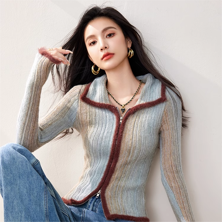 【set】ジップアップハイネックセーター K0133