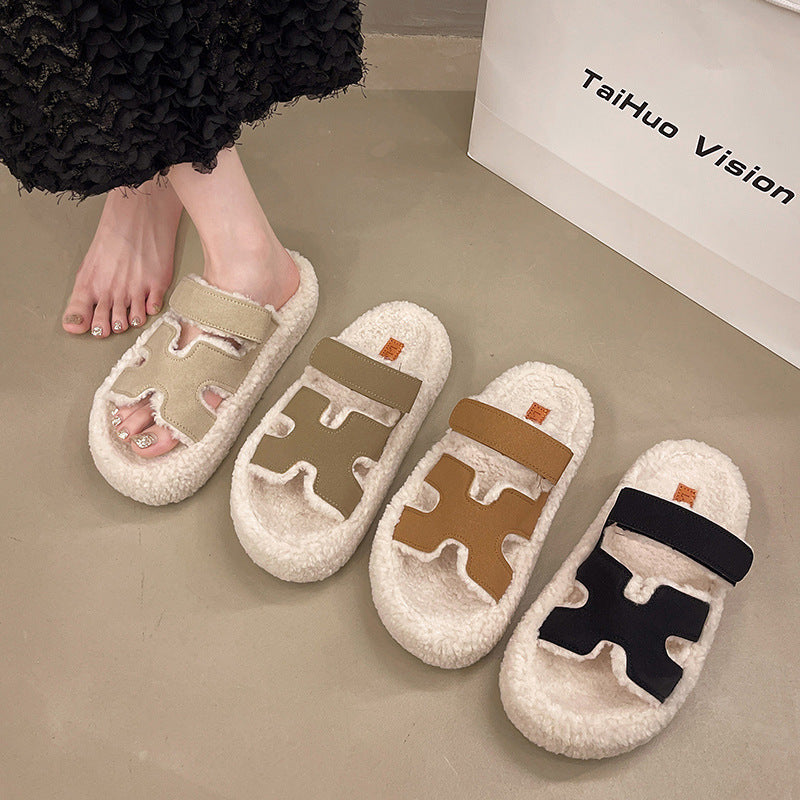 【shoes】4色厚底スリッパF8361