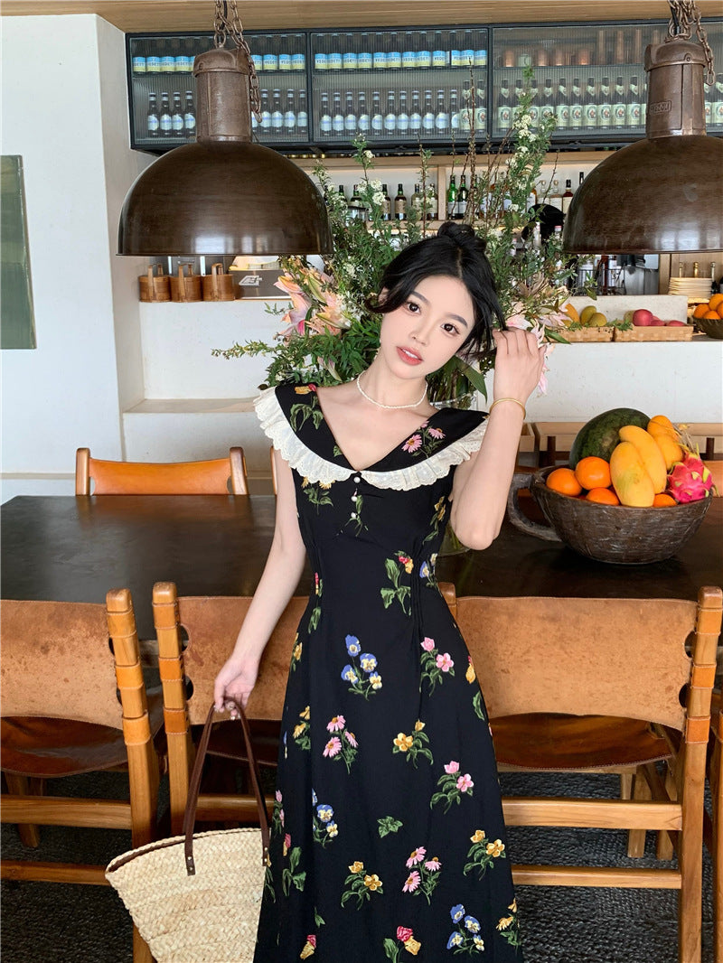 【dress】ドールカラー花柄ワンピースG21737