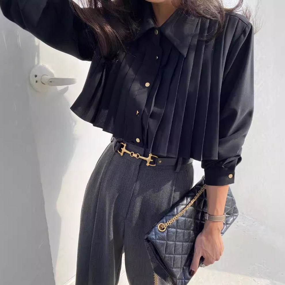 【tops】ラペルギャザーブラウスF8375