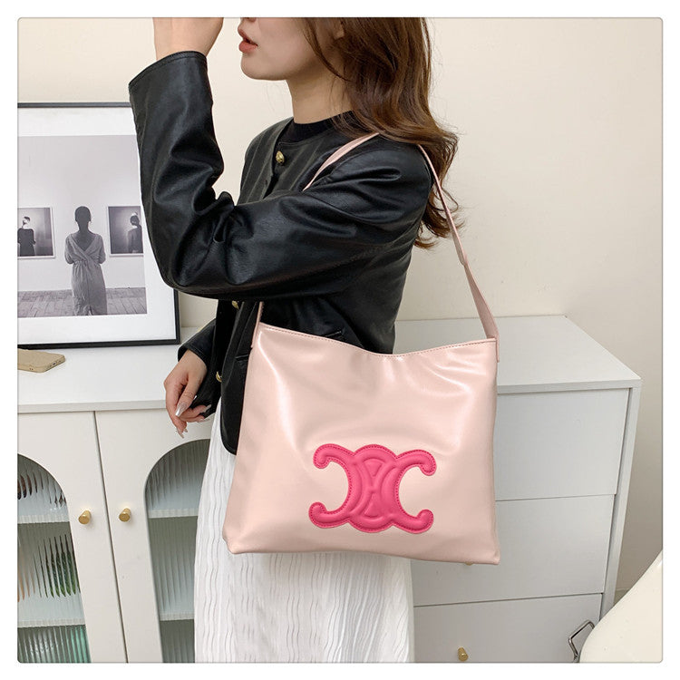 【小物】5色大容量ショルダーバッグF8177