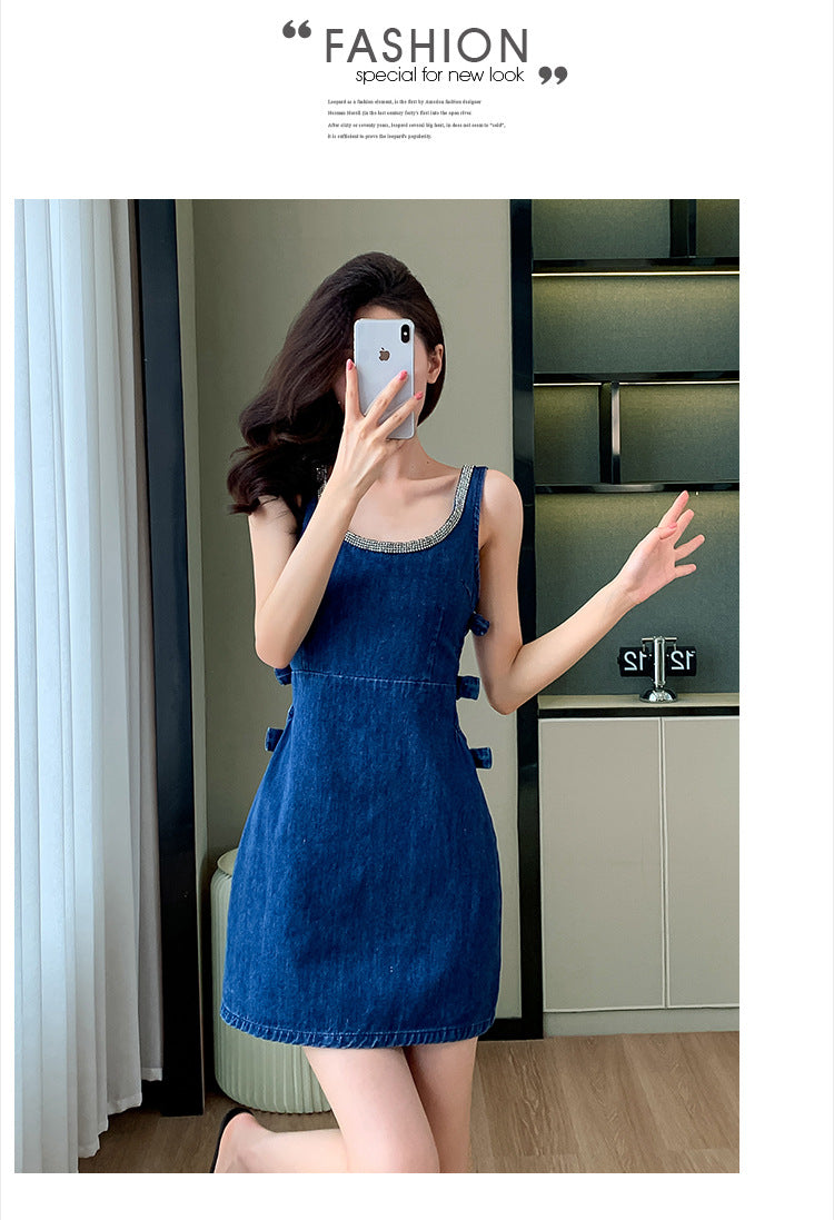 【dress】ノースリーブデニムデートワンピースG21970