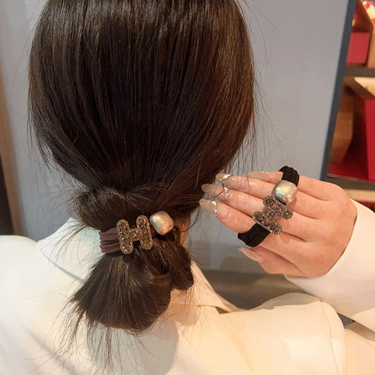 【小物】英字柄2色シュシュヘアゴムF7599