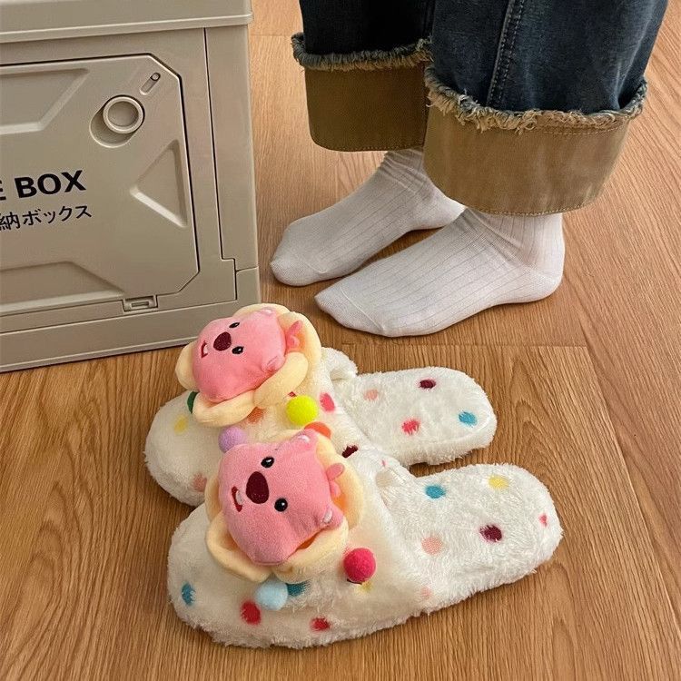 【shoes】可愛いふわふわファースリッパF8456