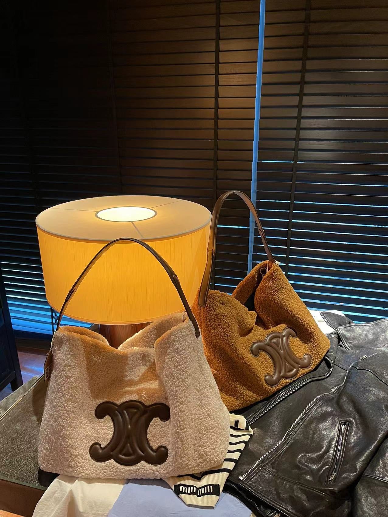 【小物】4色ふわふわトートバッグF8397