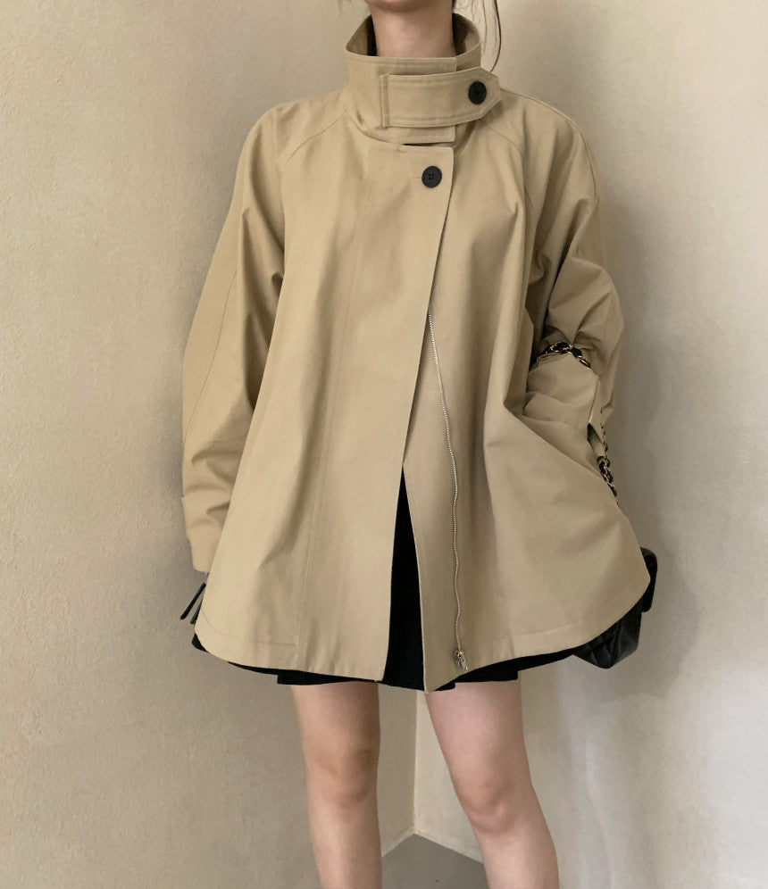 【outer】バンドカラーコートF8379