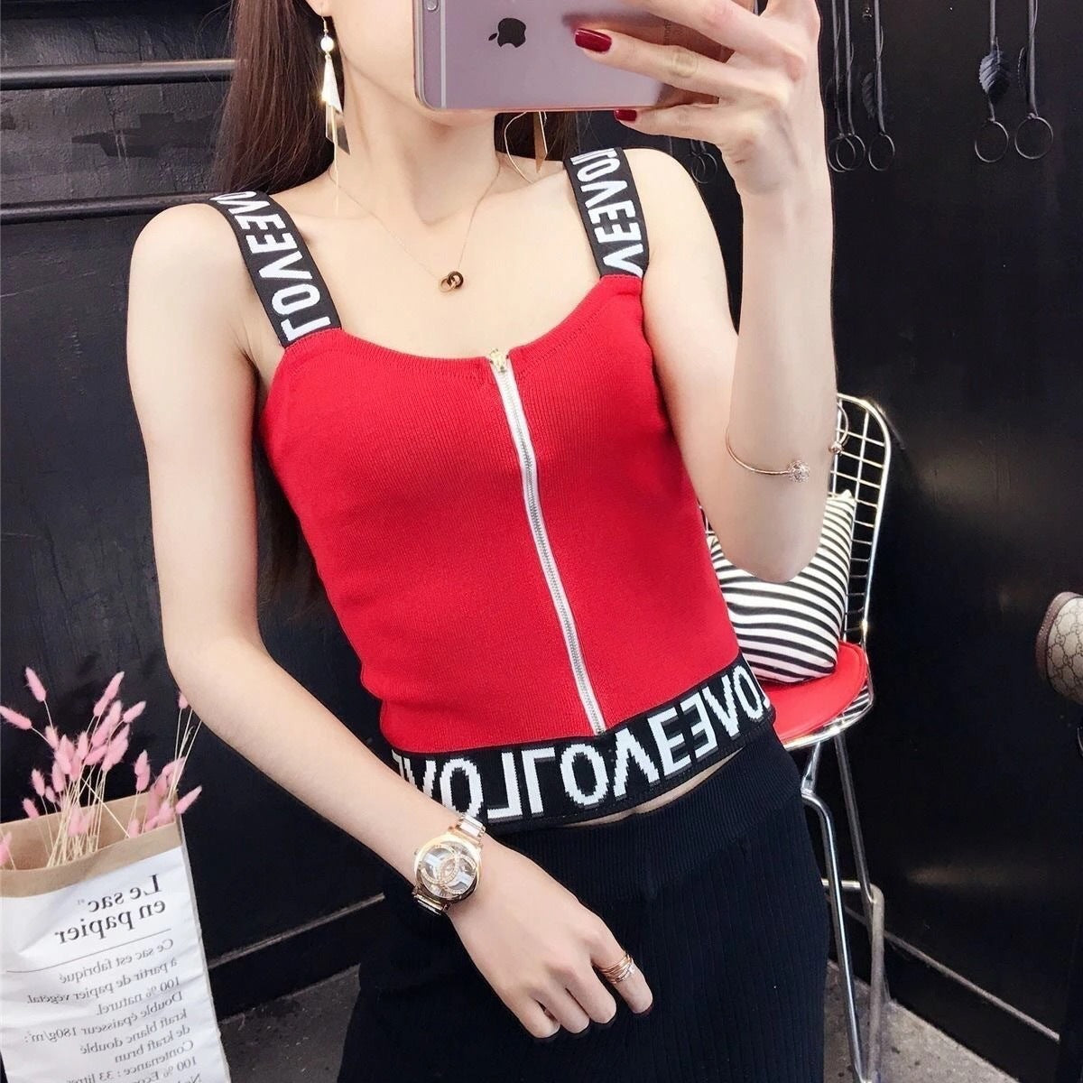 【tops】ニットキャミソールG22162