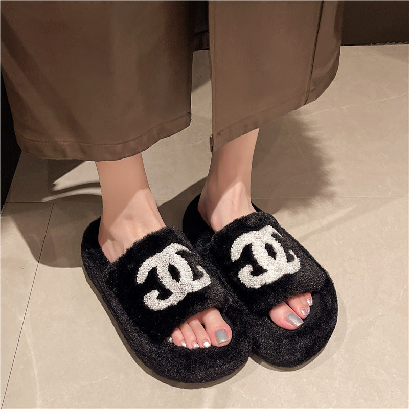 【shoes】4色ファースリッパF8360