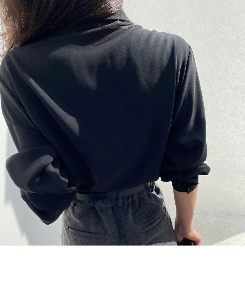 【tops】ラペルギャザーブラウスF8375