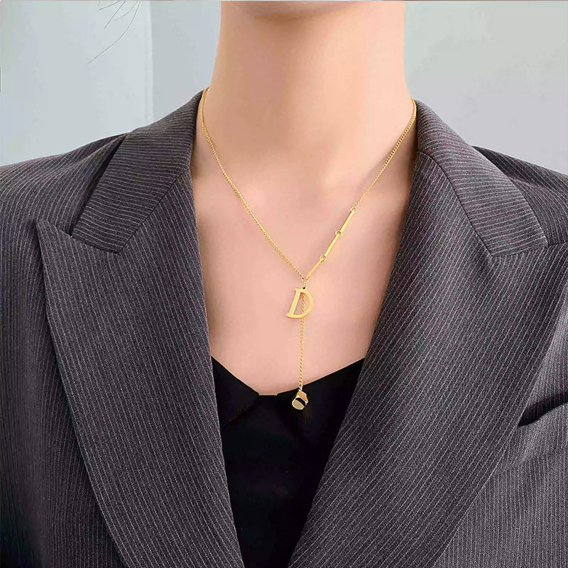 【小物】英字柄ネックレスアクセサリーF8096