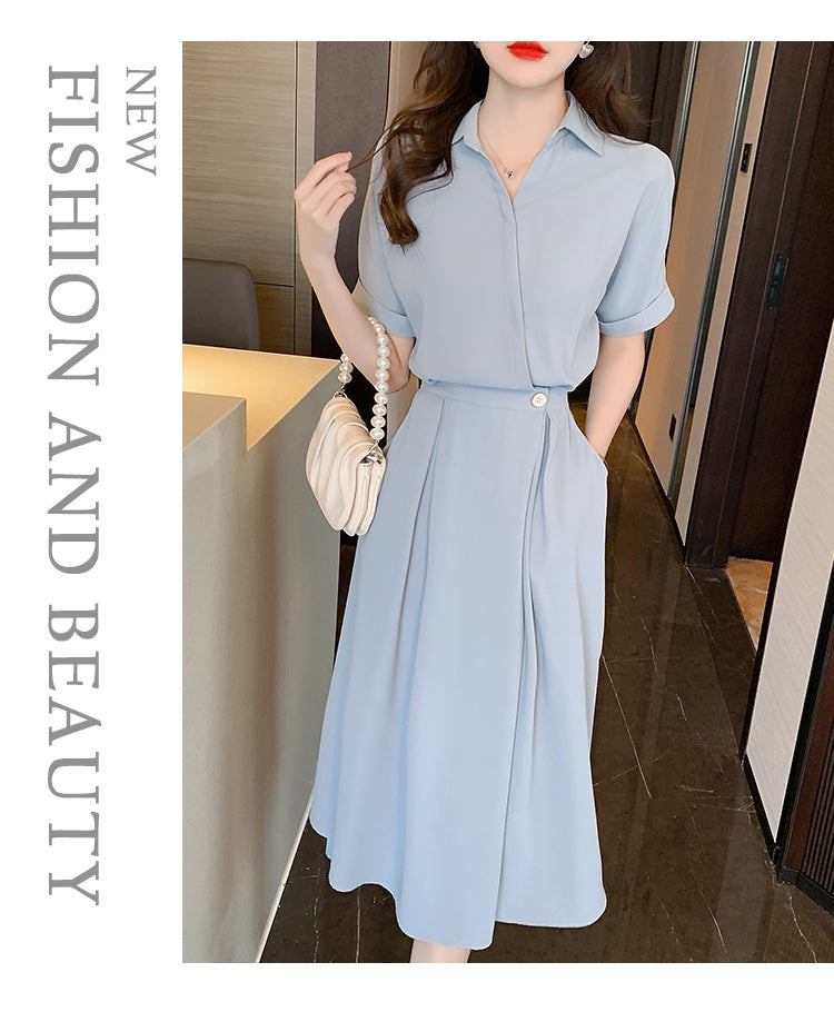 【dress】シフォンシャツデートワンピースG21688