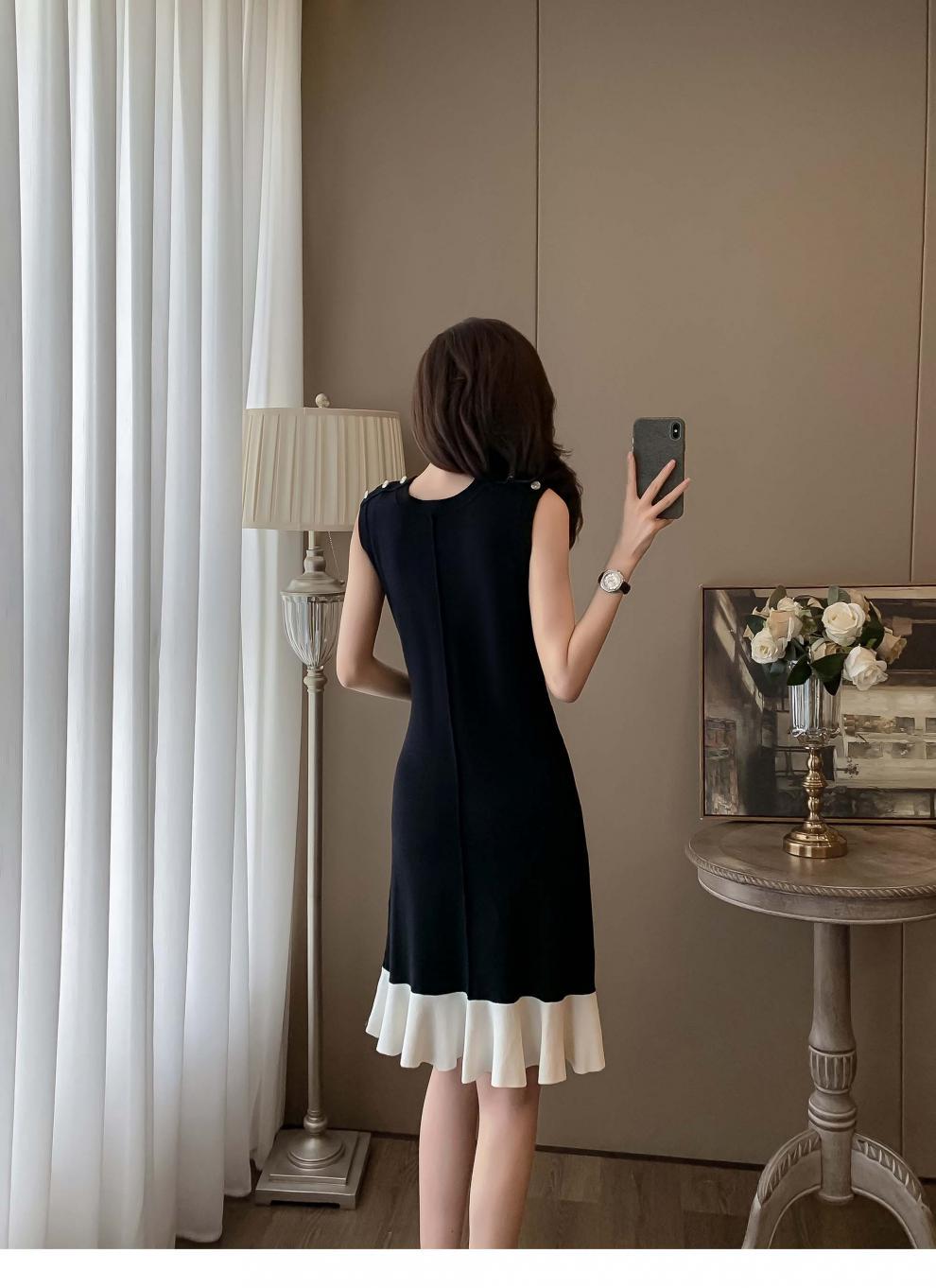 【dress】フリル体型カバーニットワンピースG21827