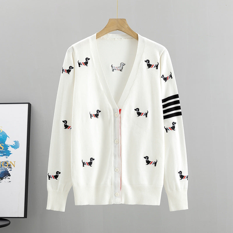 【outer】体型カバークニットカーディガンG23456