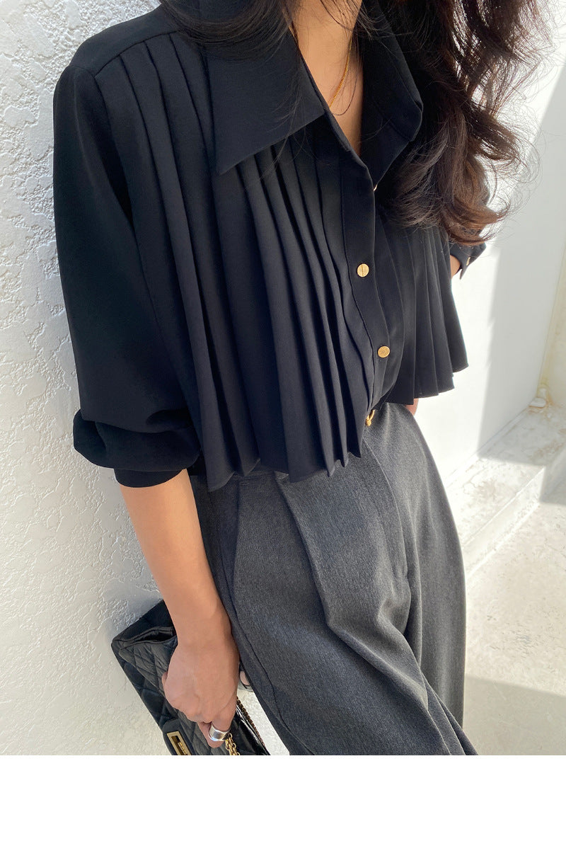 【tops】ラペルギャザーブラウスF8375