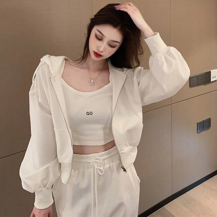 【set】カジュアルアウター+キャミソール+パンツ3点セットF8280