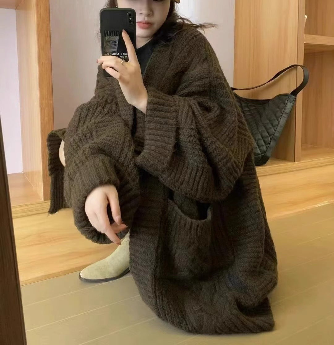 【outer】ポケット付きニットカーディガンF8444