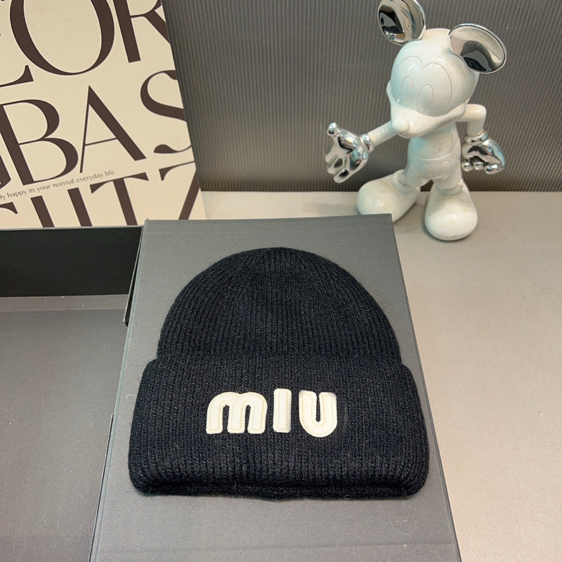 【小物】英字柄ニット帽子F8441