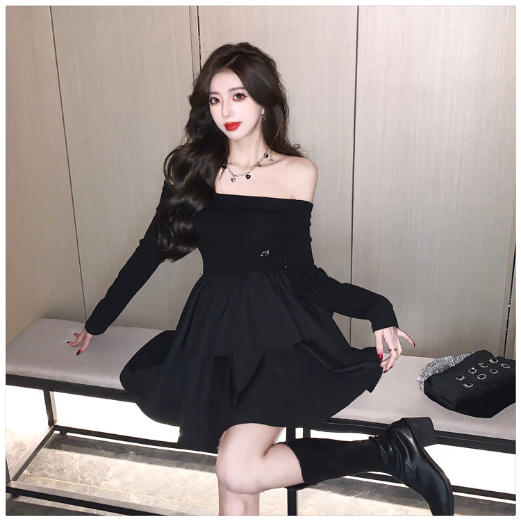 【dress】オフショルダー長袖デートワンピースG23286