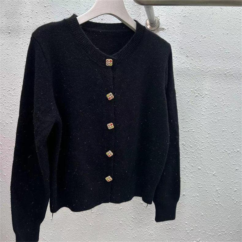 【outer】4色ラウンドネックニットカーディガンF8039