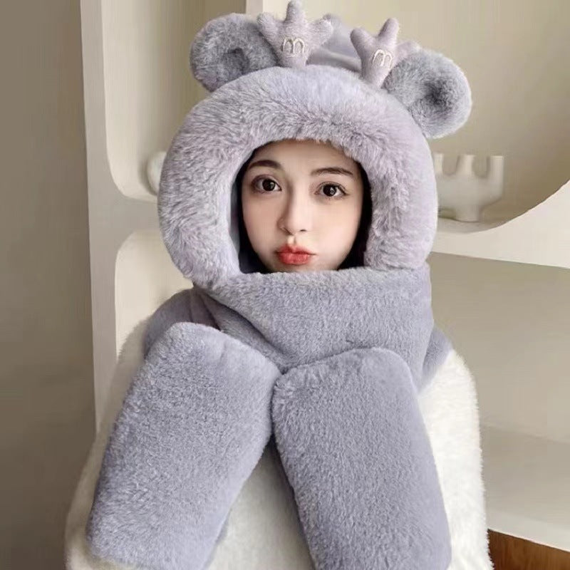 【小物】あったか一体化帽子F8310