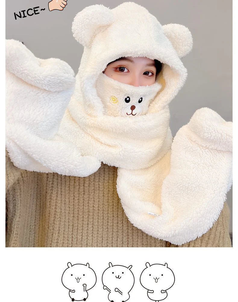 【小物】ふわふわ一体化帽子F8264