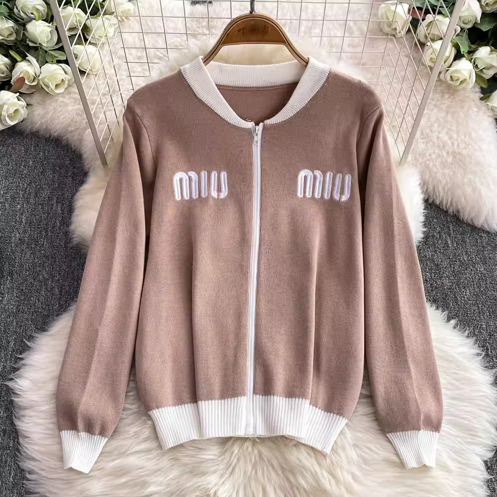 【set】ジップアップニット&ワイドパンツ  K0132