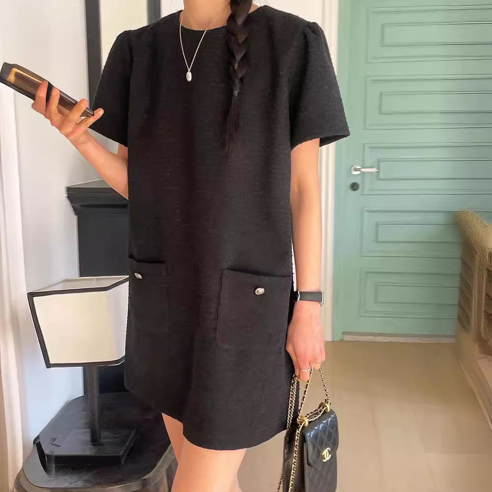 【dress】長袖ギャザーシャツワンピースF7907