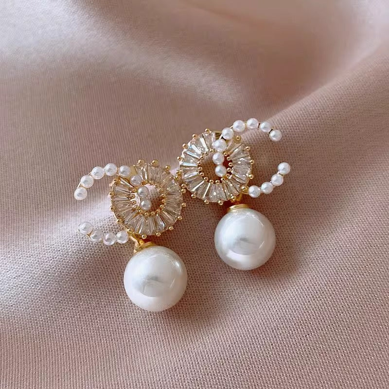 【小物】ビーズピアスアクセサリーF8093