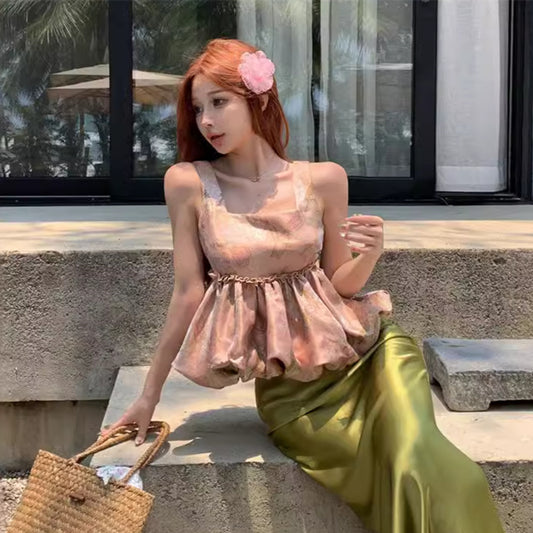 【tops】スクエアネックキャミソールG22134