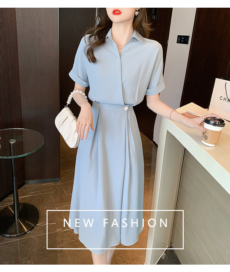 【dress】シフォンシャツデートワンピースG21688