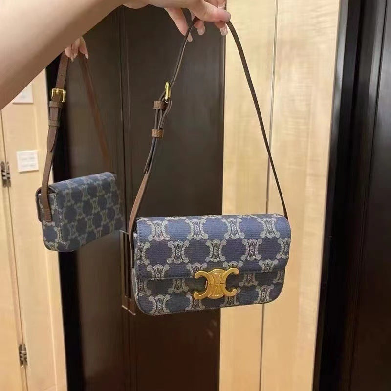 【小物】配色ハンドバッグF8079