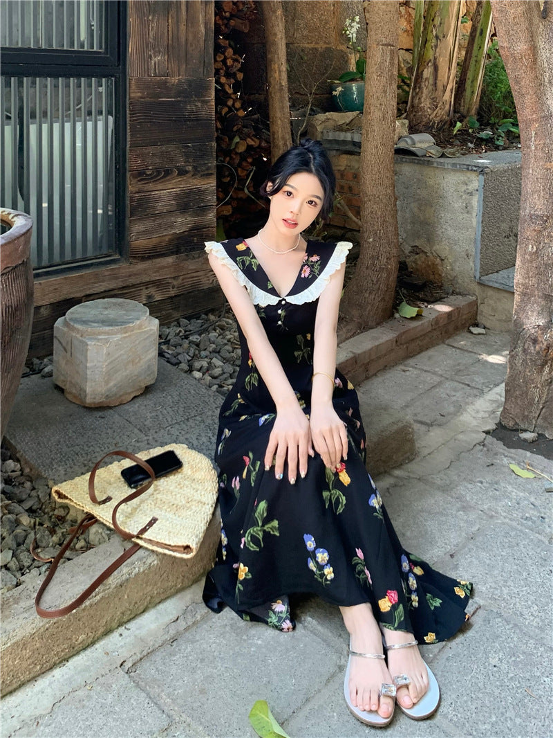 【dress】ドールカラー花柄ワンピースG21737