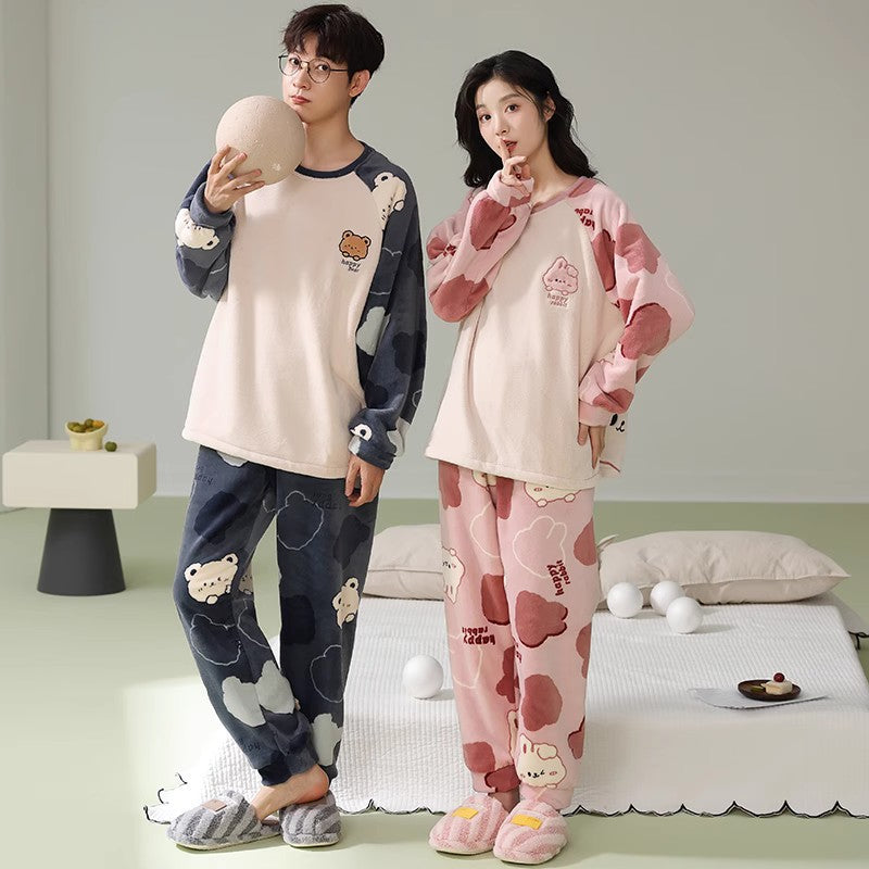 【ホーム・生活】カップルパジャマ上下セットルームウェアF8424