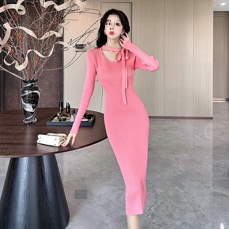 【dress】秋冬タイトニットワンピースG24439