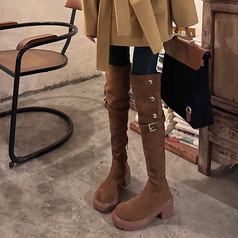 【shoes】3色厚底ブーツF8357