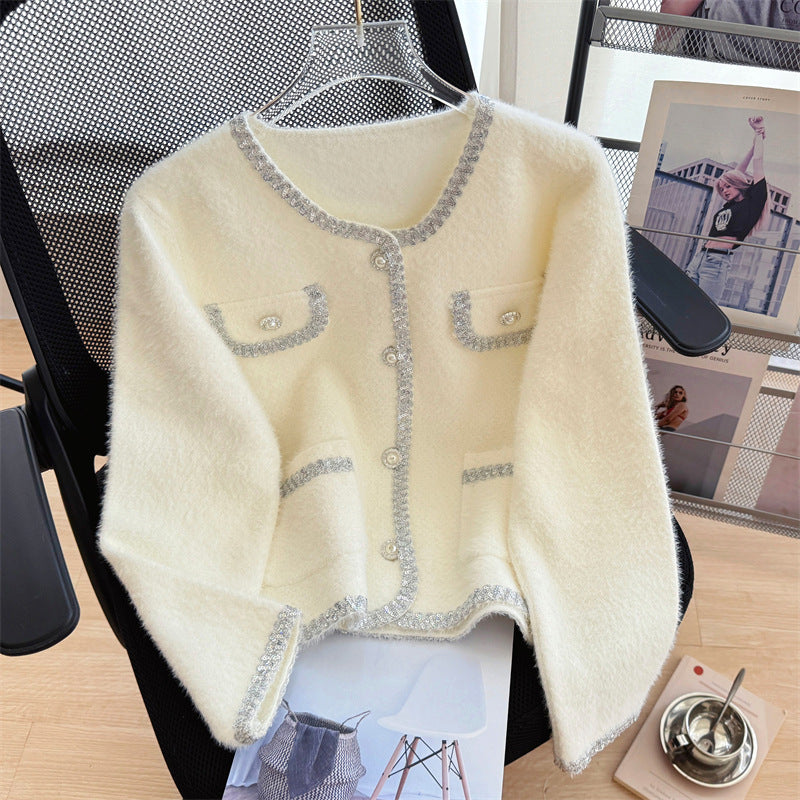 【outer】ラウンドネックニットカーディガンG23240