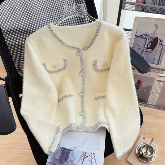 【outer】ラウンドネックニットカーディガンG23240