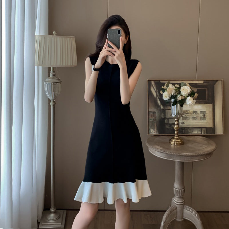 【dress】フリル体型カバーニットワンピースG21827