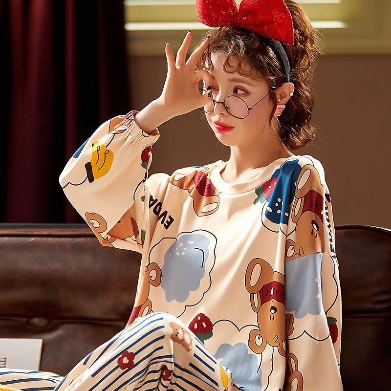 【ホーム・生活】長袖パジャマ上下セットルームウェアF8423