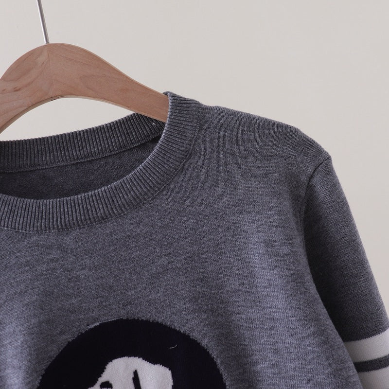 【tops】ラウンドネック長袖ニットセーターG23537