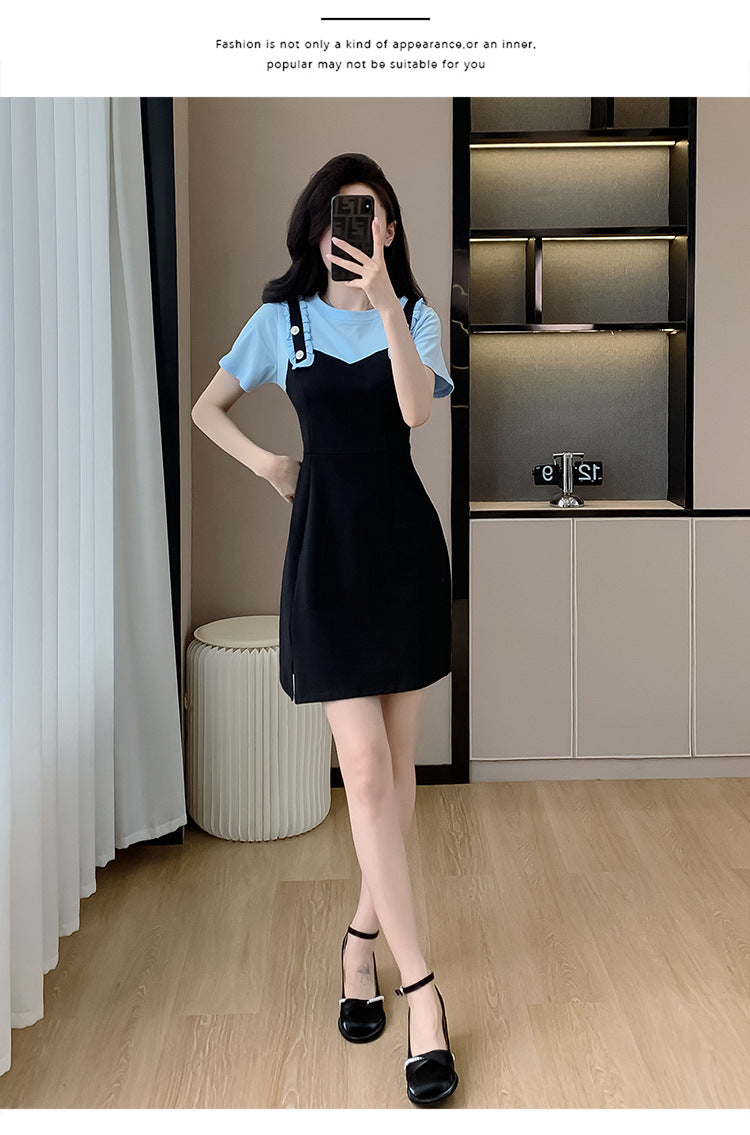 【dress】偽二つ切り替えカジュアルTシャツワンピースG21716