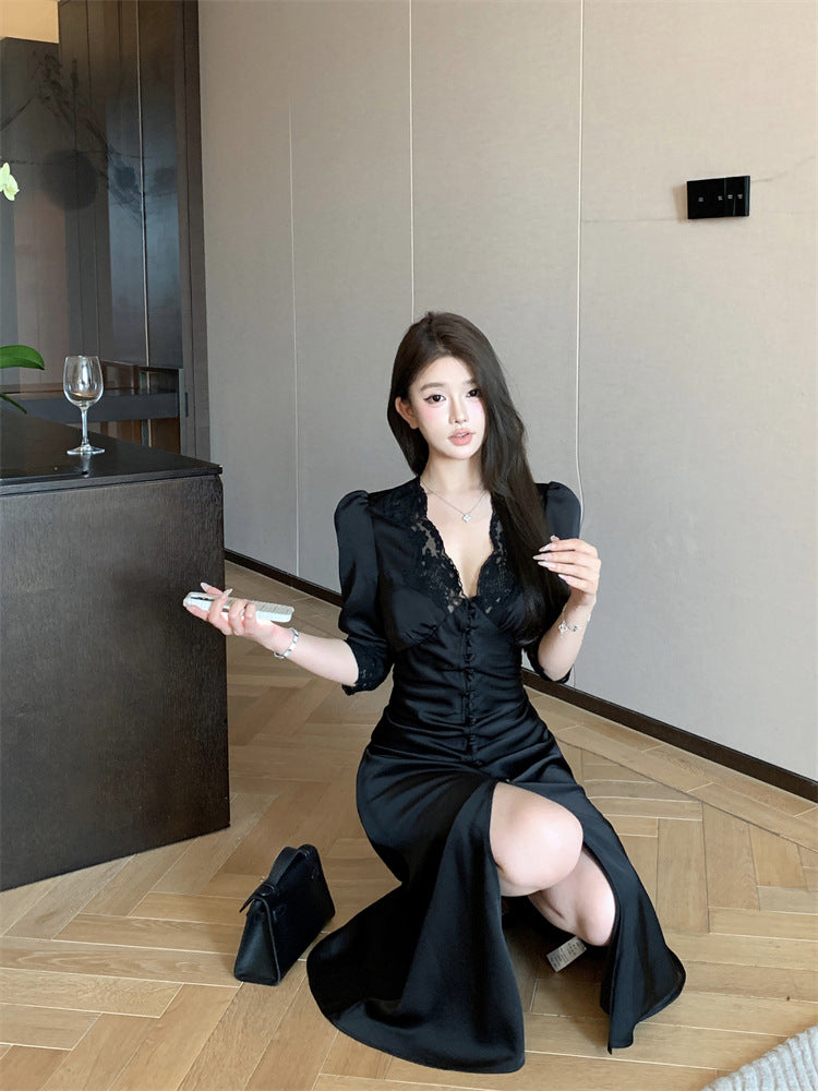 【dress】レーススリットデートワンピースG22107